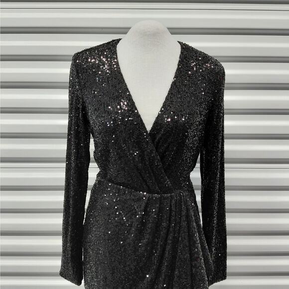 $498 NWT Ronny Kobo Women's Jerry Dress XS Black Sequin Formal Cocktail Party - Picture 6 of 14